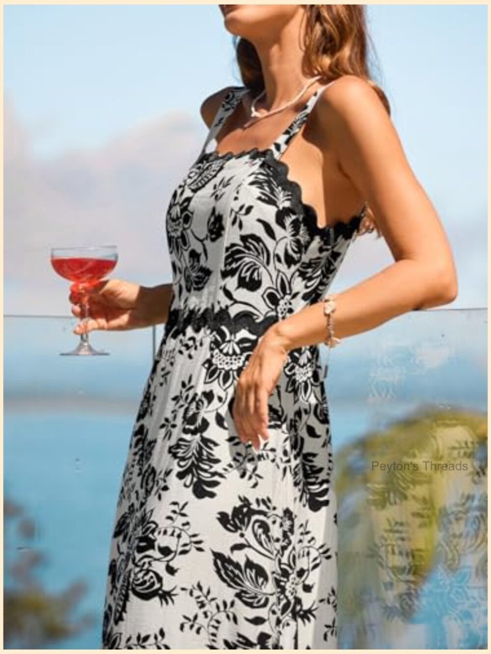 Boho Floral Maxi Dress Sleeveless Square Neck Backless Summer Vacation Wedding - Picture 5 of 7